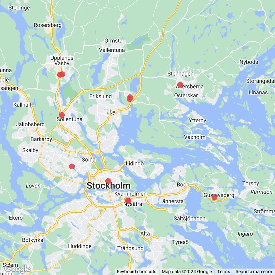Butiker med rea-varor nära Åkersberga, Uppland