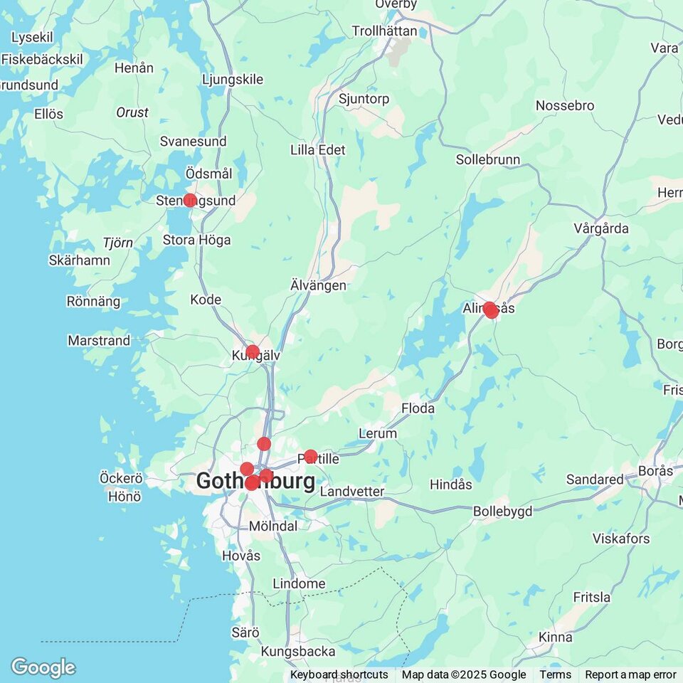 Butiker med rea-varor nära Älvängen, Västergötland