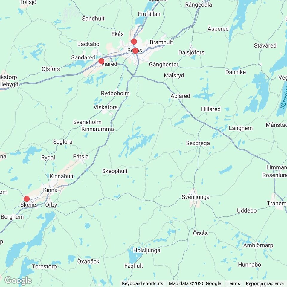 Butiker med rea-varor nära Ambjörnarp, Västergötland