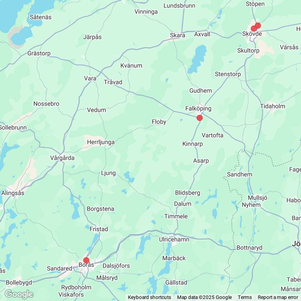 Butiker med rea-varor nära Åsarp, Västergötland