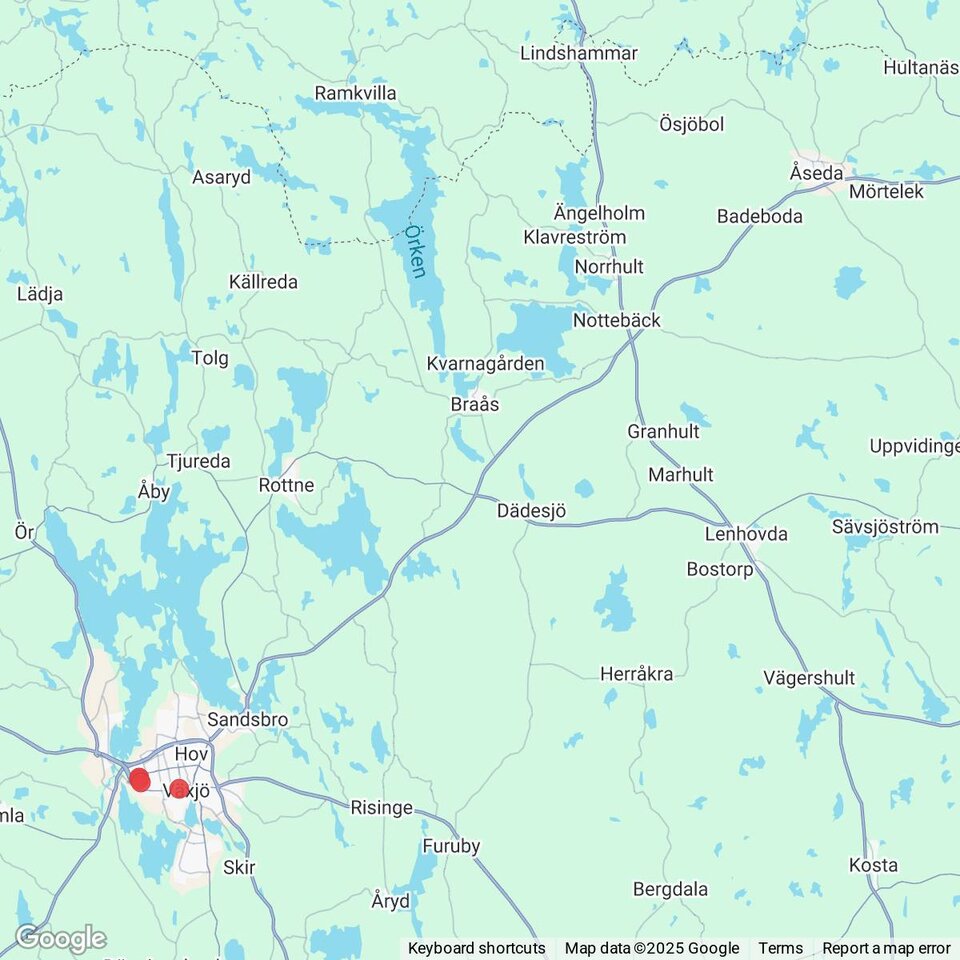 Butiker med rea-varor nära Åseda, Småland