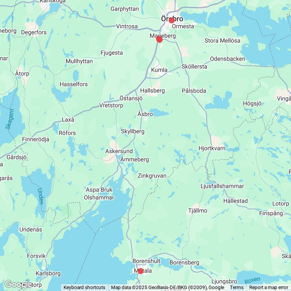 Butiker med rea-varor nära Askersund, Närke