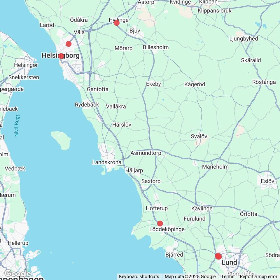 Butiker med rea-varor nära Asmundtorp, Skåne