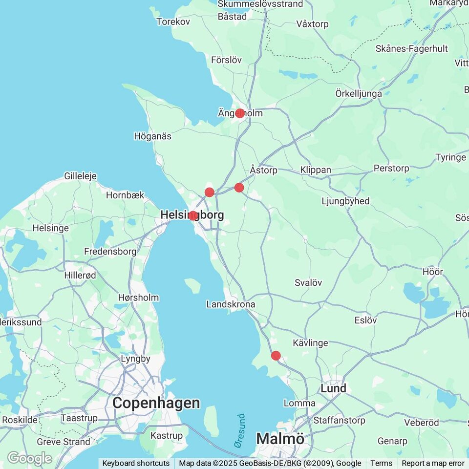 Butiker med rea-varor nära Åstorp, Skåne