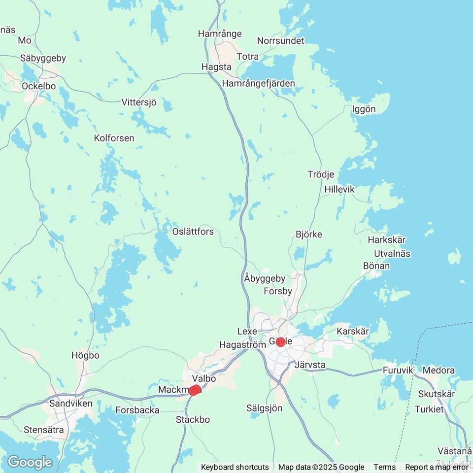 Butiker med rea-varor nära Bergby, Gästrikland