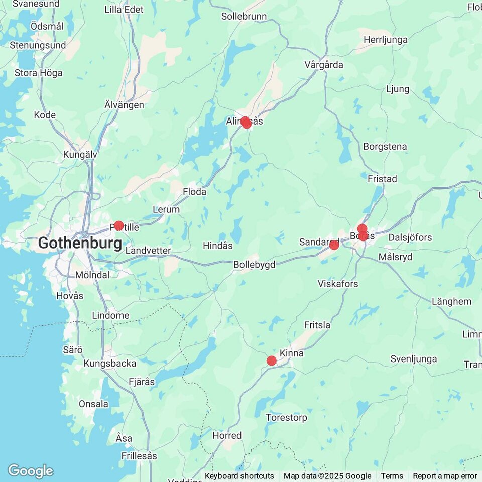 Butiker med rea-varor nära Bollebygd, Västergötland