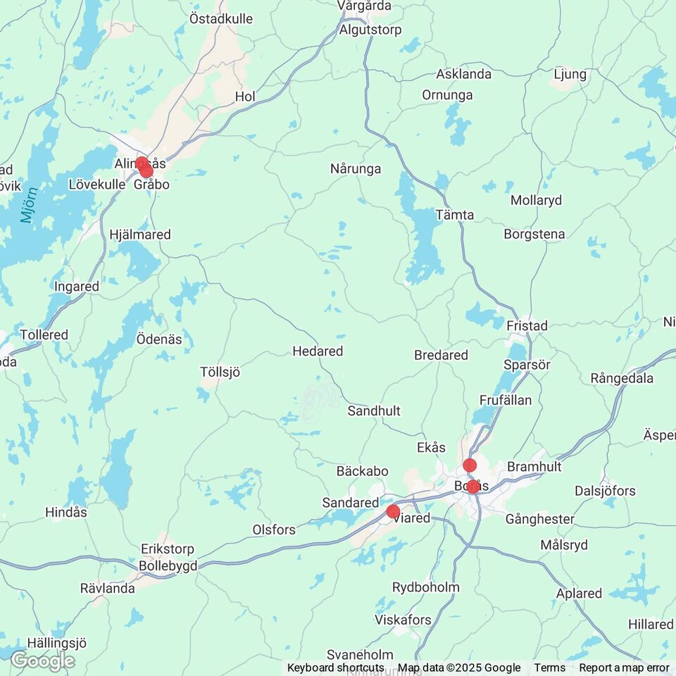 Butiker med rea-varor nära Borgstena, Västergötland