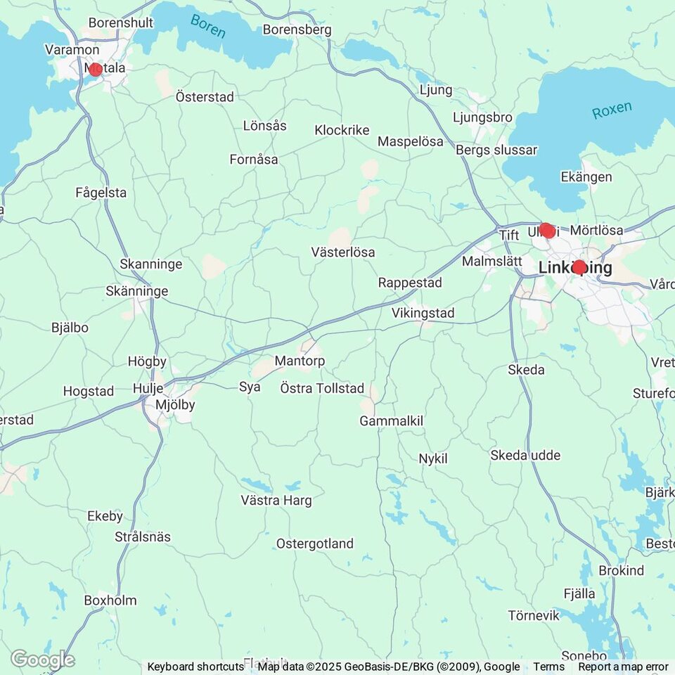 Butiker med rea-varor nära Boxholm, Östergötland