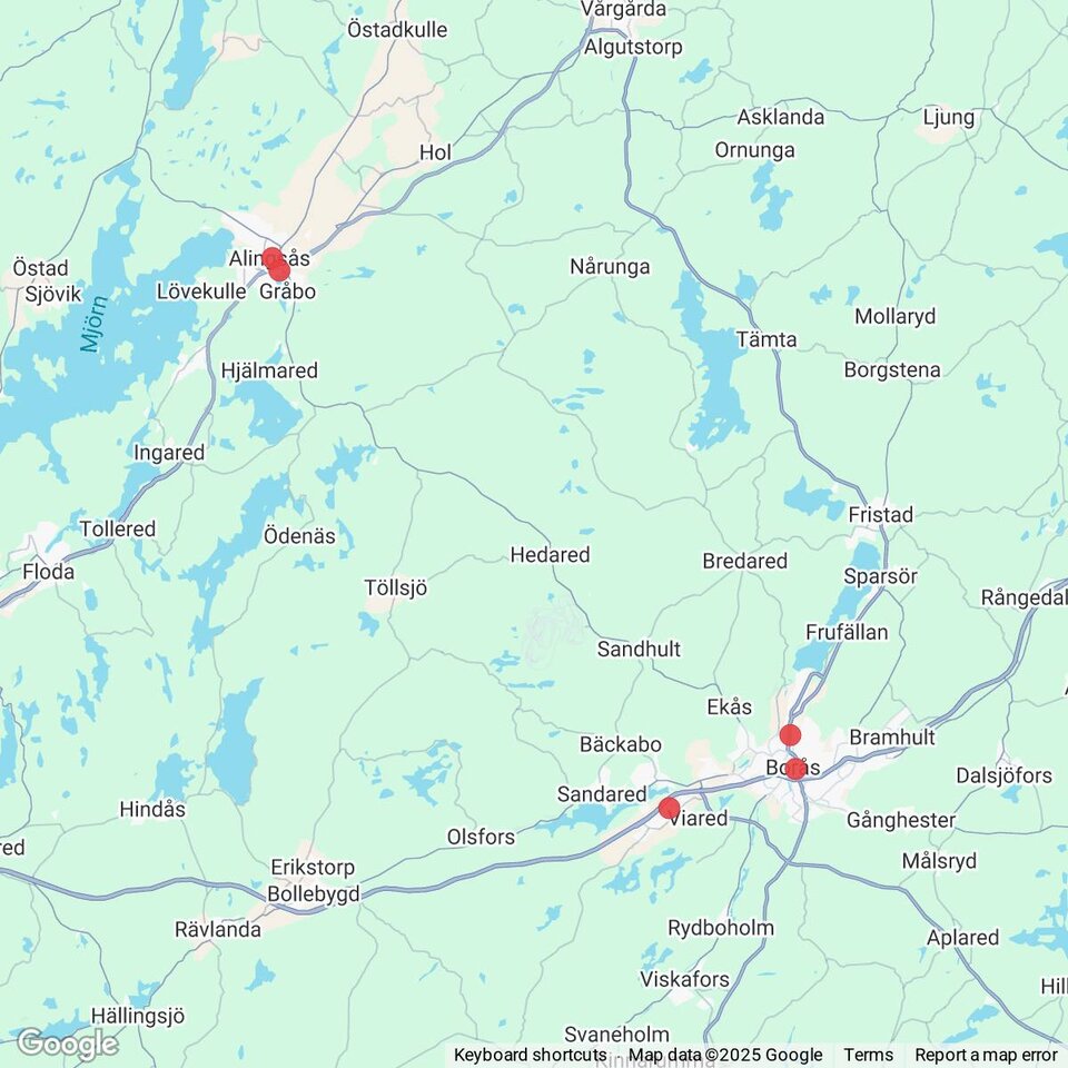 Butiker med rea-varor nära Bredared, Västergötland