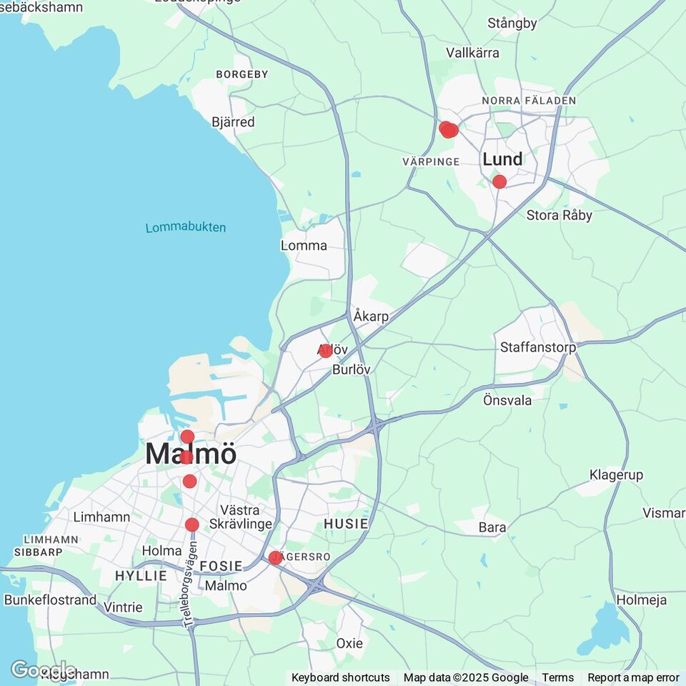 Butiker med rea-varor nära Burlövs egnahem, Skåne