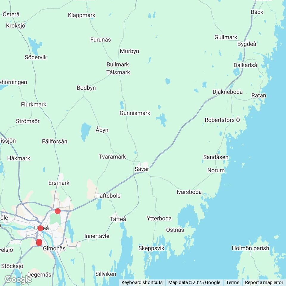 Butiker med rea-varor nära Bygdeå, Västerbotten