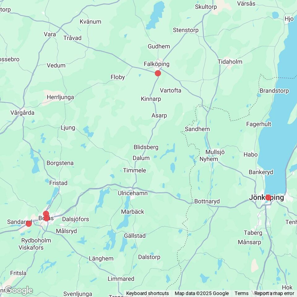 Butiker med rea-varor nära Dalum, Västergötland