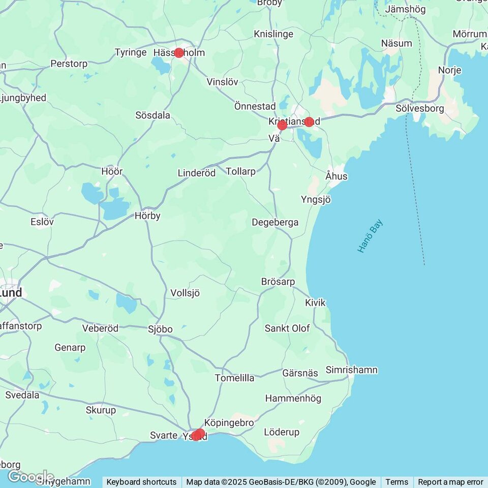 Butiker med rea-varor nära Degeberga, Skåne