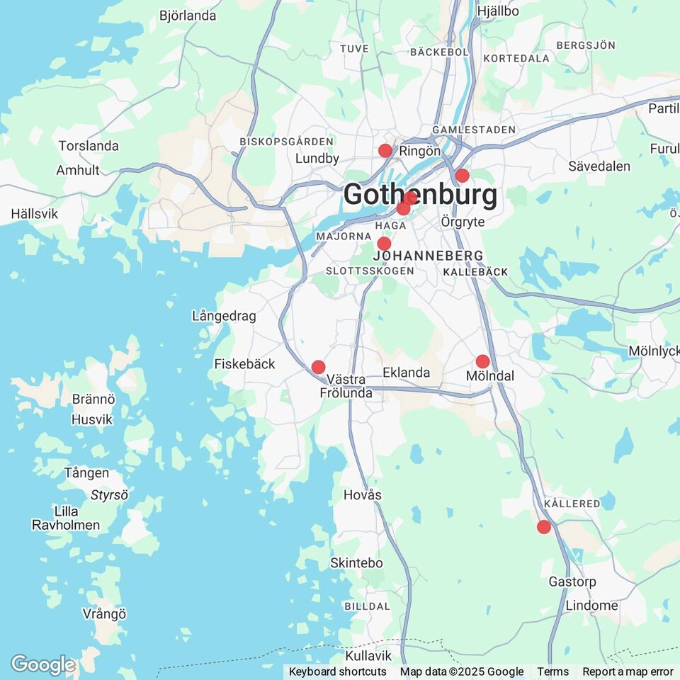 Butiker med rea-varor nära Donsö, Västergötland