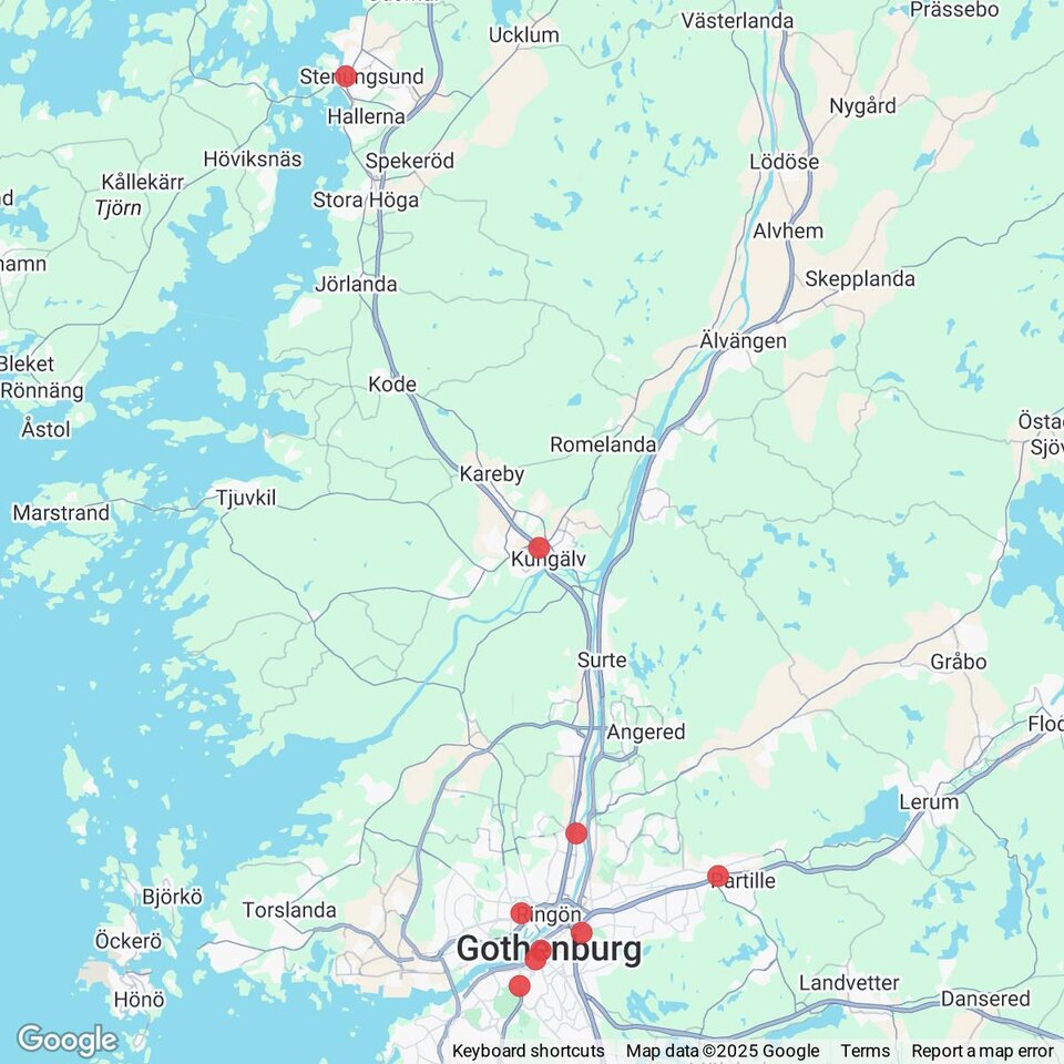 Butiker med rea-varor nära Duvesjön, Bohuslän