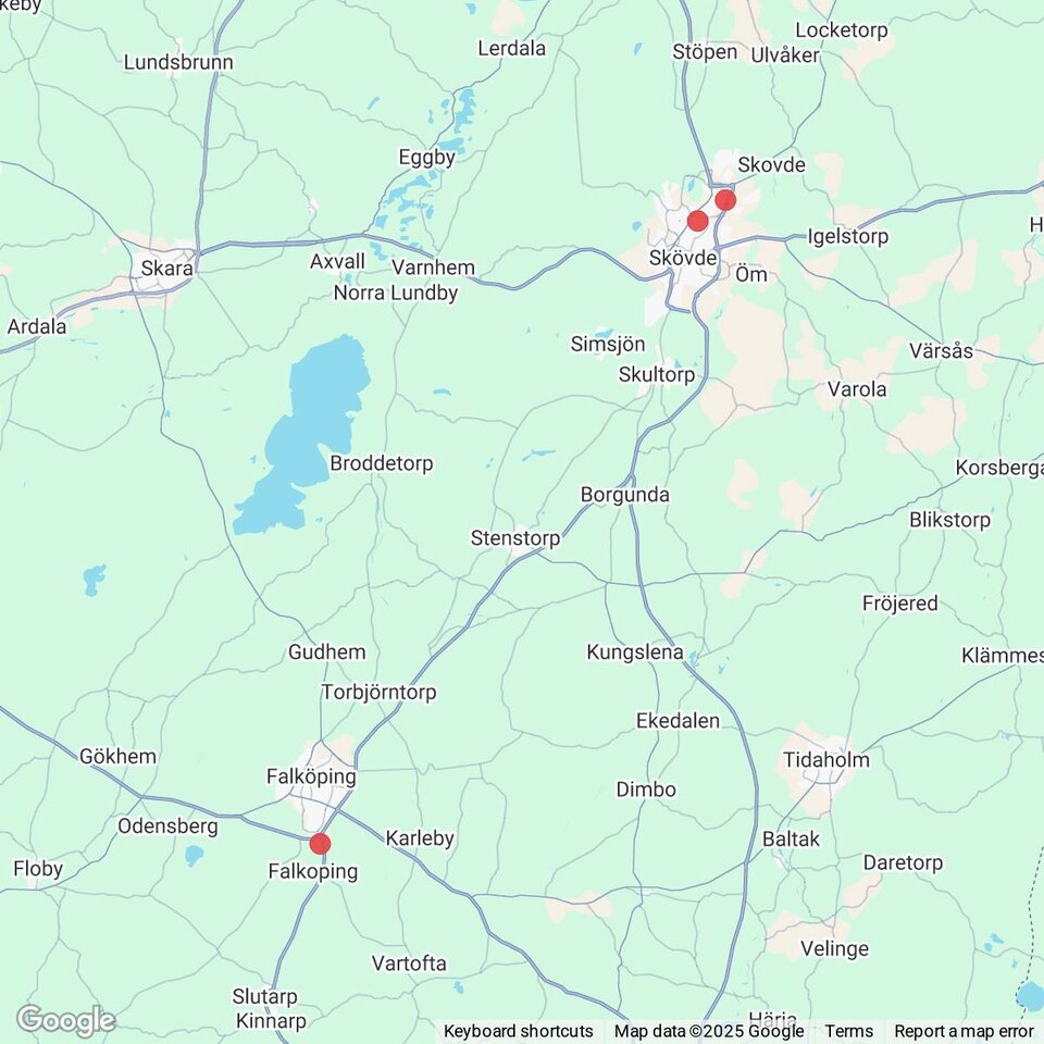 Butiker med rea-varor nära Ekedalen, Västergötland