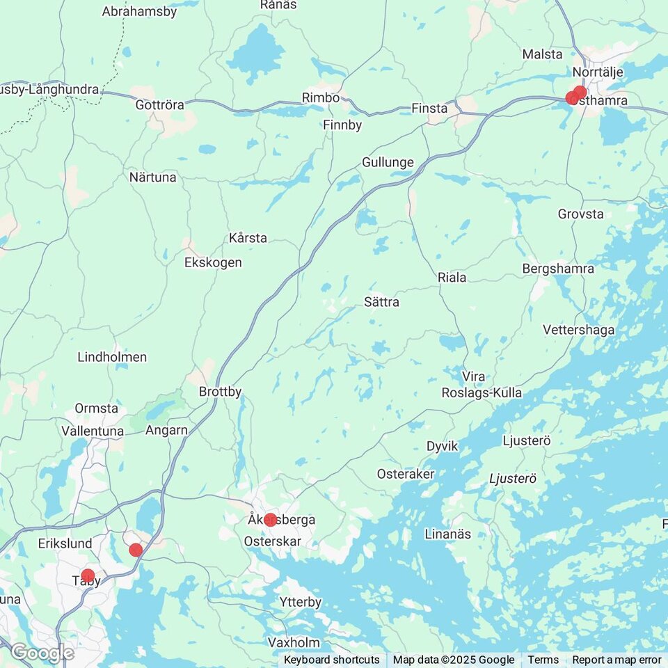 Butiker med rea-varor nära Ekskogen Älgeby och Långsjötorp, Uppland