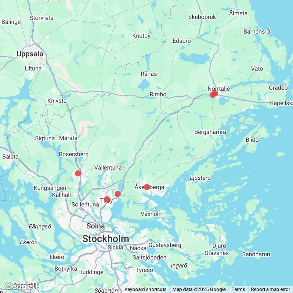 Butiker med rea-varor nära Finsta, Uppland