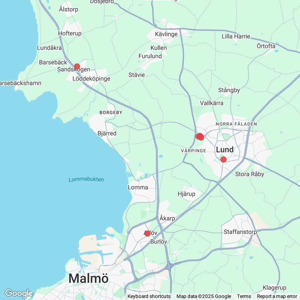 Butiker med rea-varor nära Flädie, Skåne