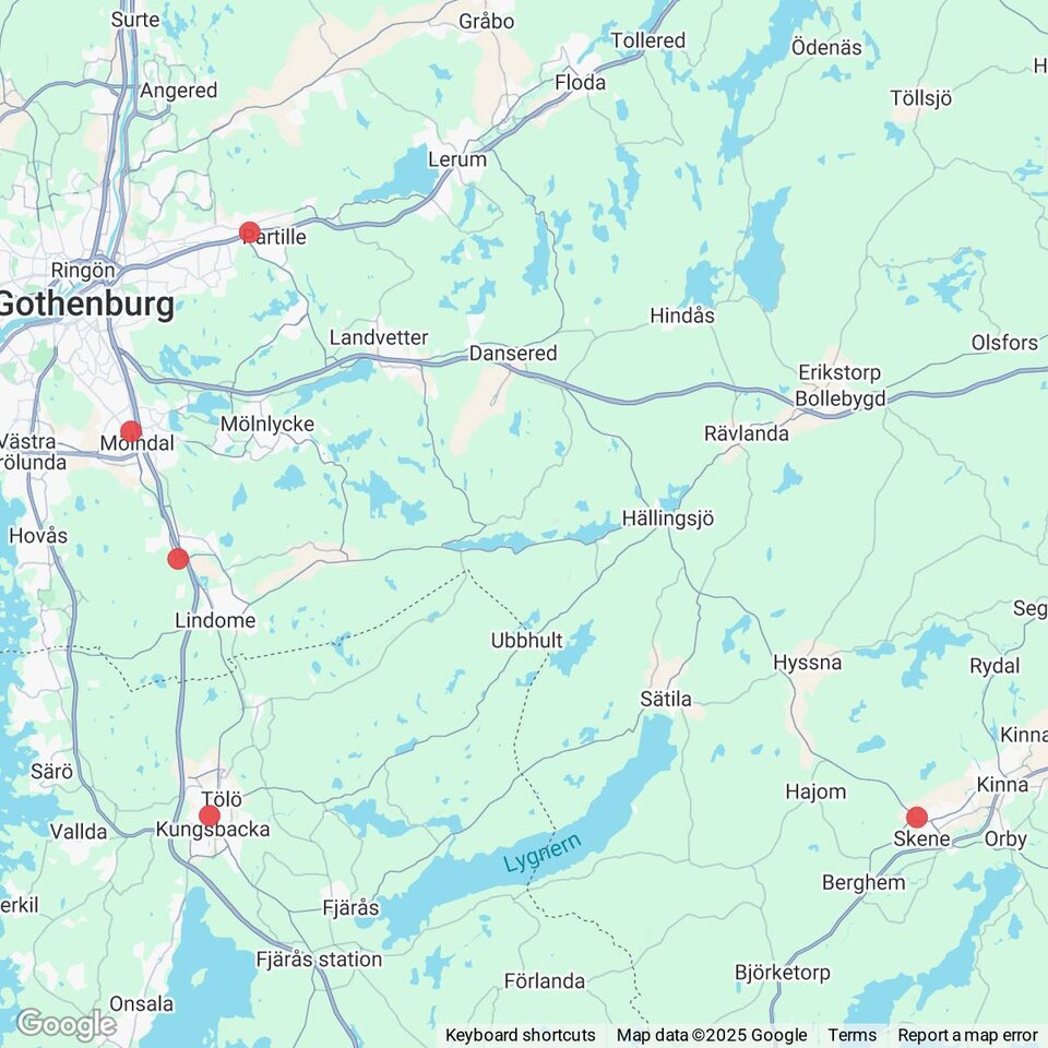 Butiker med rea-varor nära Flyksnäs, Västergötland