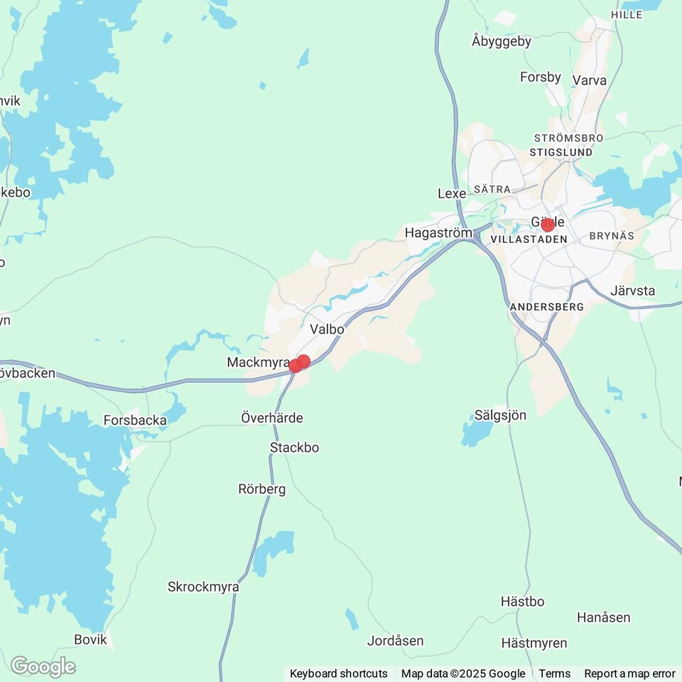 Butiker med rea-varor nära Forsbacka, Gästrikland