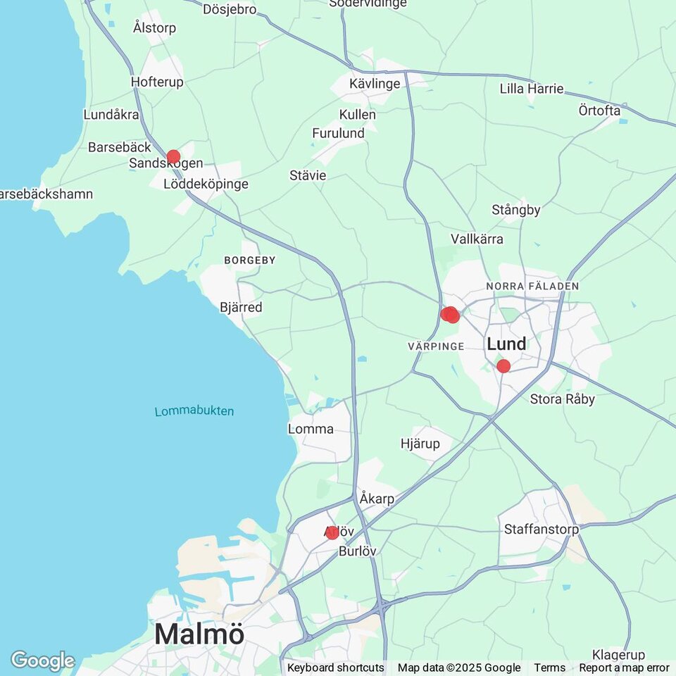 Butiker med rea-varor nära Furulund, Skåne