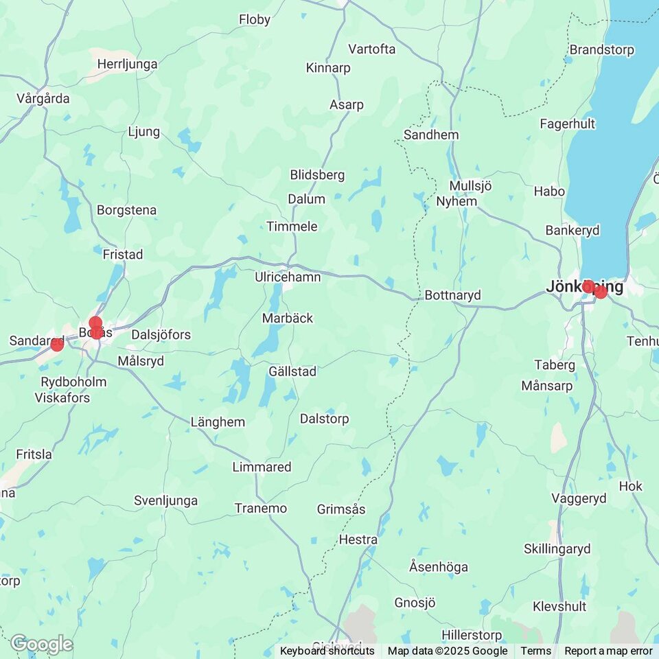 Butiker med rea-varor nära Gällstad, Västergötland