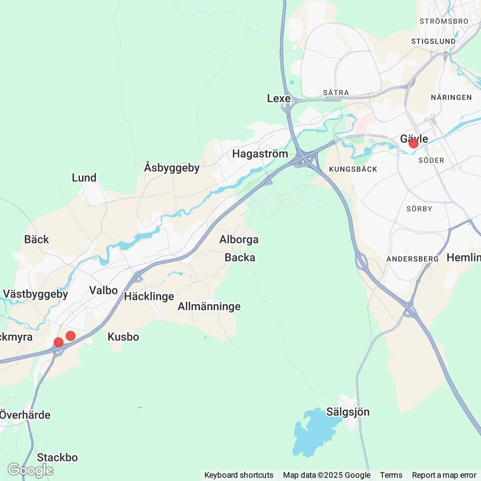 Butiker med rea-varor nära Gävle, Gästrikland