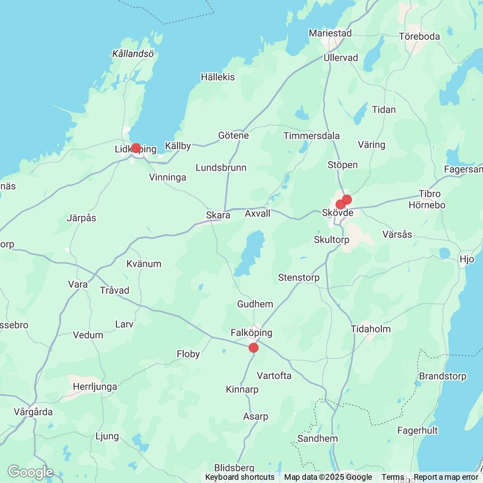 Butiker med rea-varor nära Götene, Västergötland