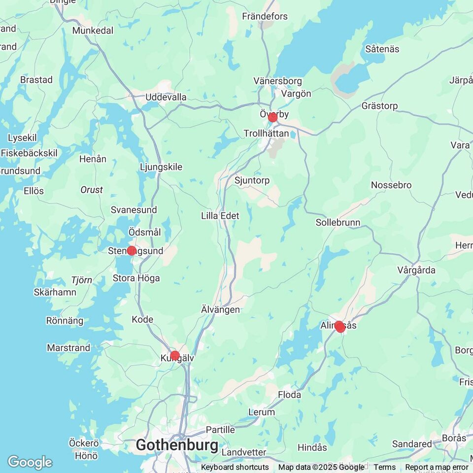 Butiker med rea-varor nära Gräfsnäs, Västergötland