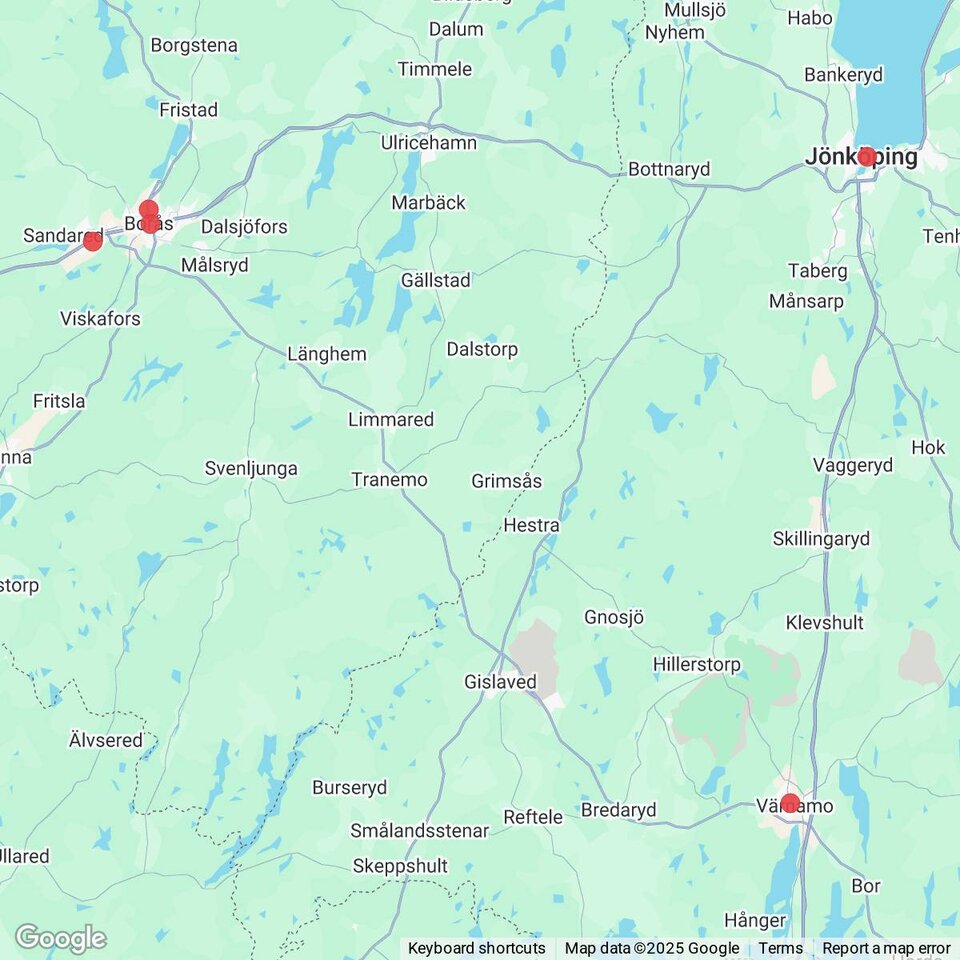 Butiker med rea-varor nära Grimsås, Västergötland