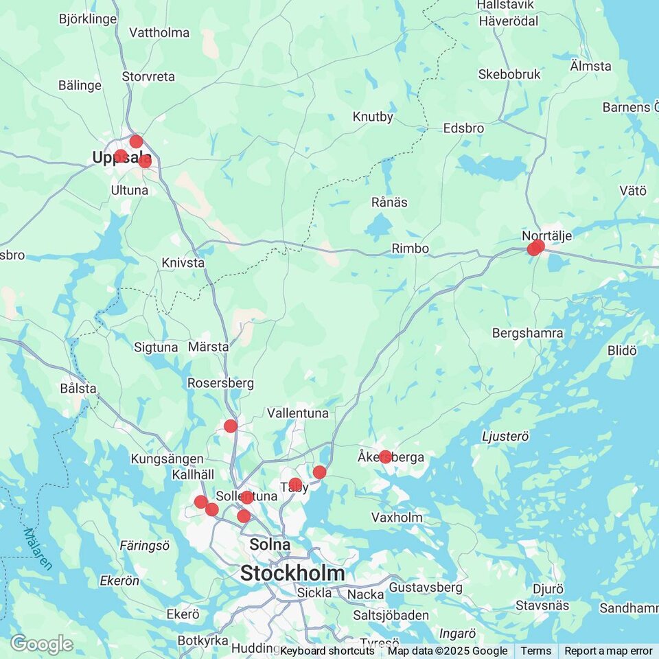 Butiker med rea-varor nära Gunsta, Uppland