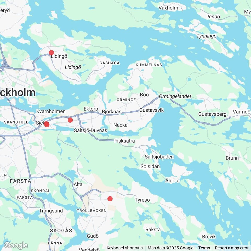 Butiker med rea-varor nära Gustavsberg, Uppland