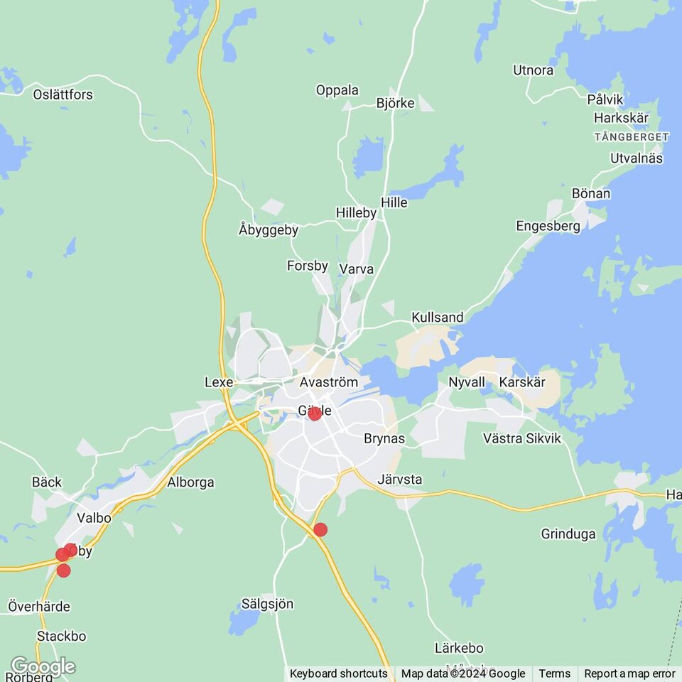 Butiker med rea-varor nära Harkskär och Utvalnäs, Gästrikland