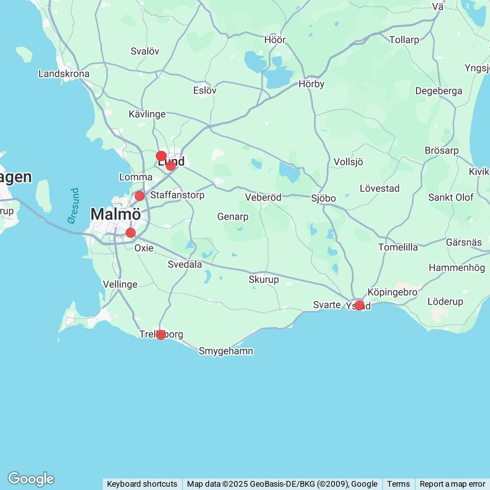 Butiker med rea-varor nära Hedeskoga, Skåne