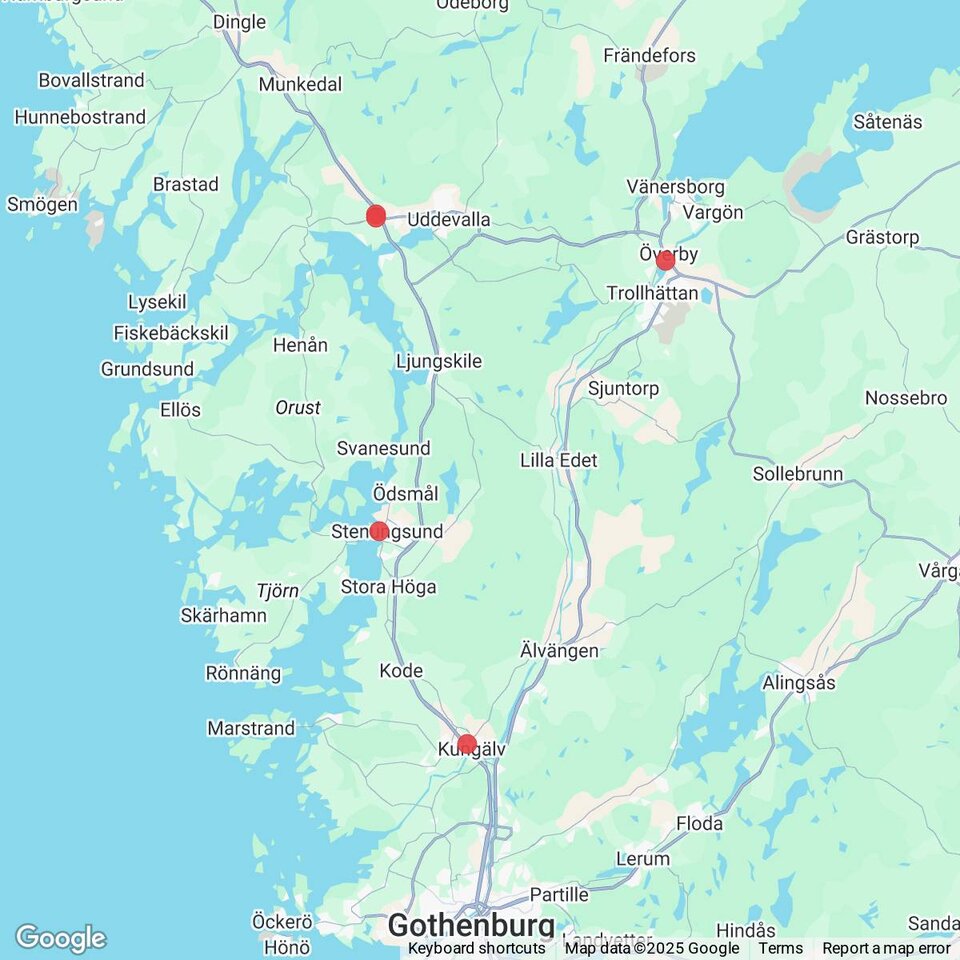 Butiker med rea-varor nära Henån, Bohuslän