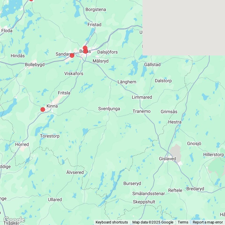 Butiker med rea-varor nära Hindås, Västergötland