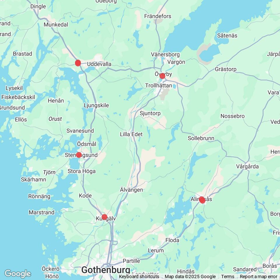 Butiker med rea-varor nära Hjärtum, Bohuslän