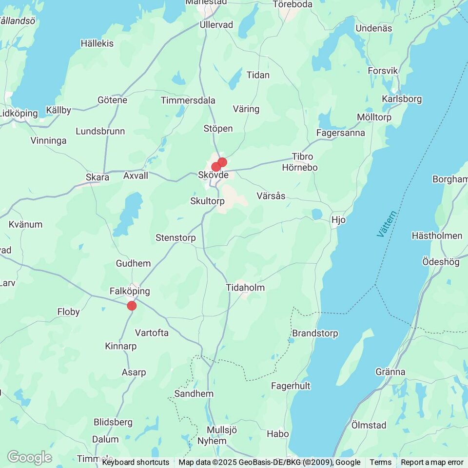 Butiker med rea-varor nära Hjo, Västergötland