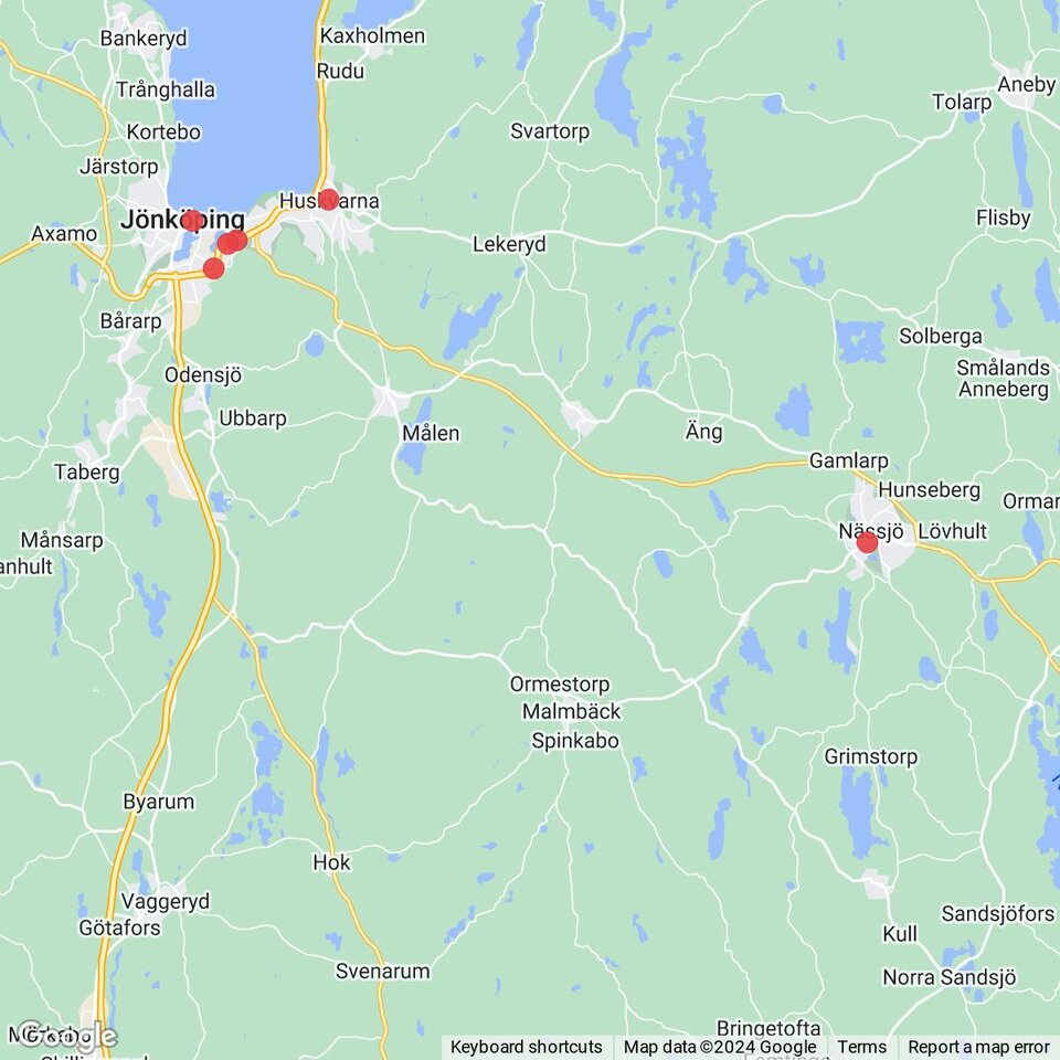 Butiker med rea-varor nära Hok, Småland