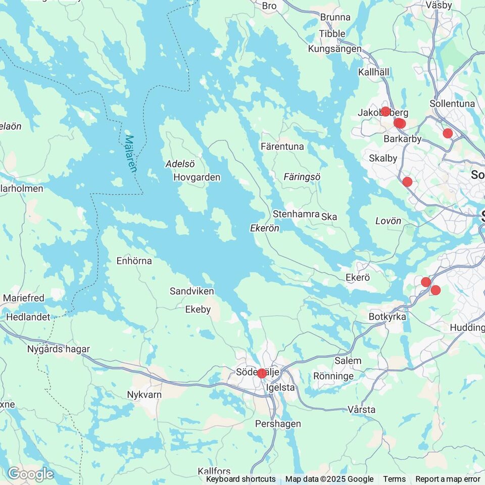 Butiker med rea-varor nära Husby och Tuna, Södermanland