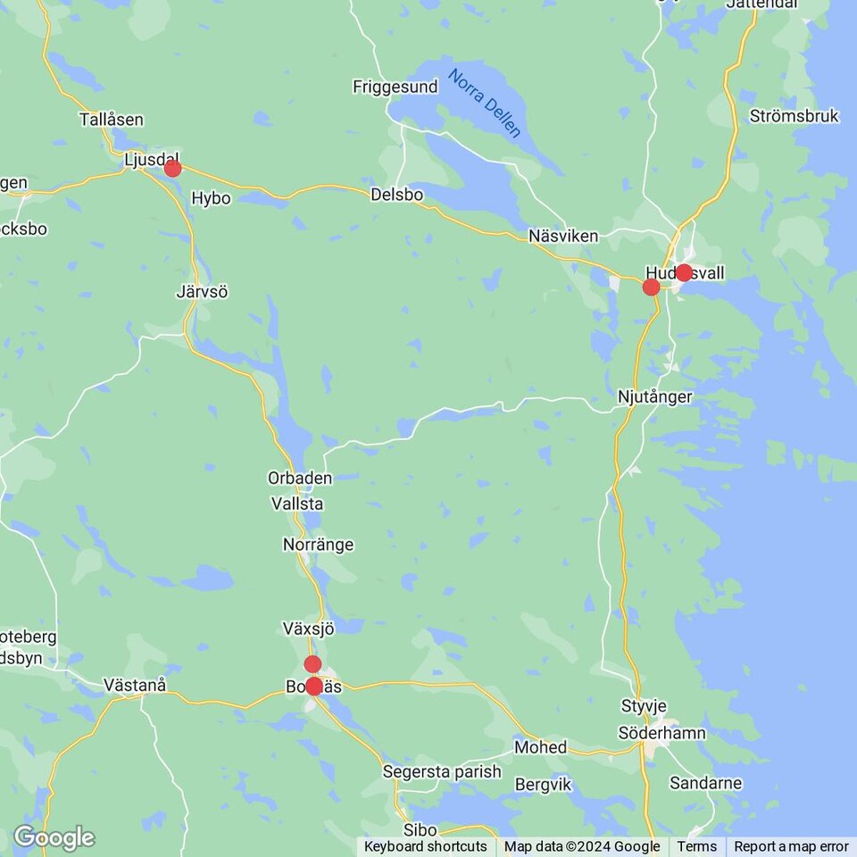 Butiker med rea-varor nära Järvsö, Hälsingland