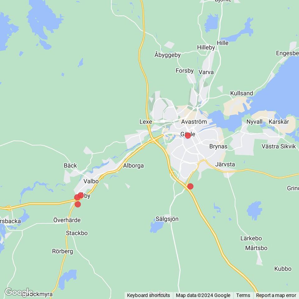 Butiker med rea-varor nära Källhagen, Gästrikland