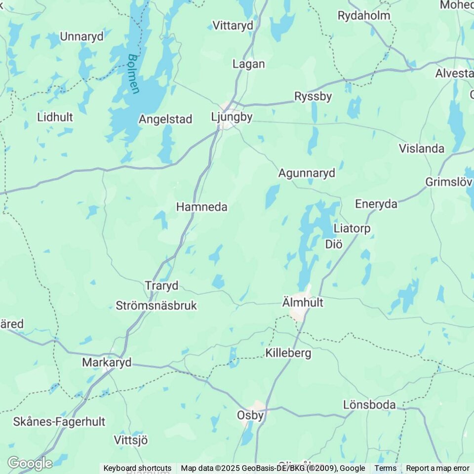 Butiker med rea-varor nära Kånna, Småland