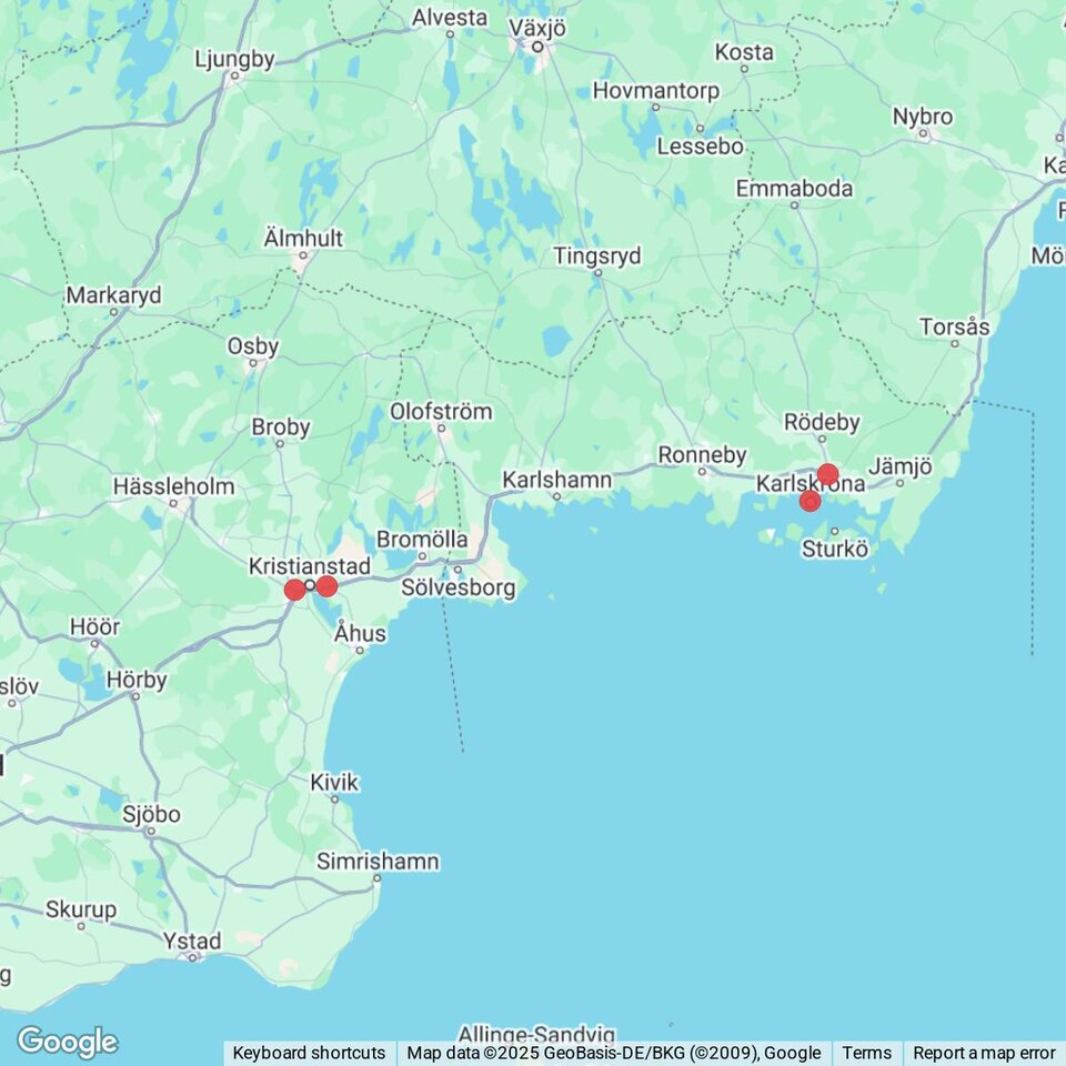 Butiker med rea-varor nära Karlshamn, Blekinge