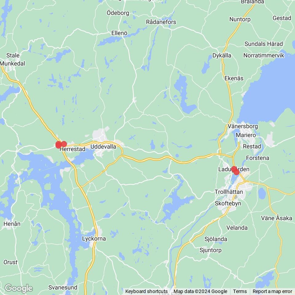 Butiker med rea-varor nära Katrinedal, Dalsland