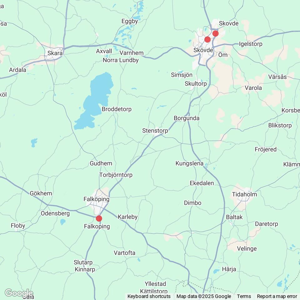 Butiker med rea-varor nära Kinnarp, Västergötland