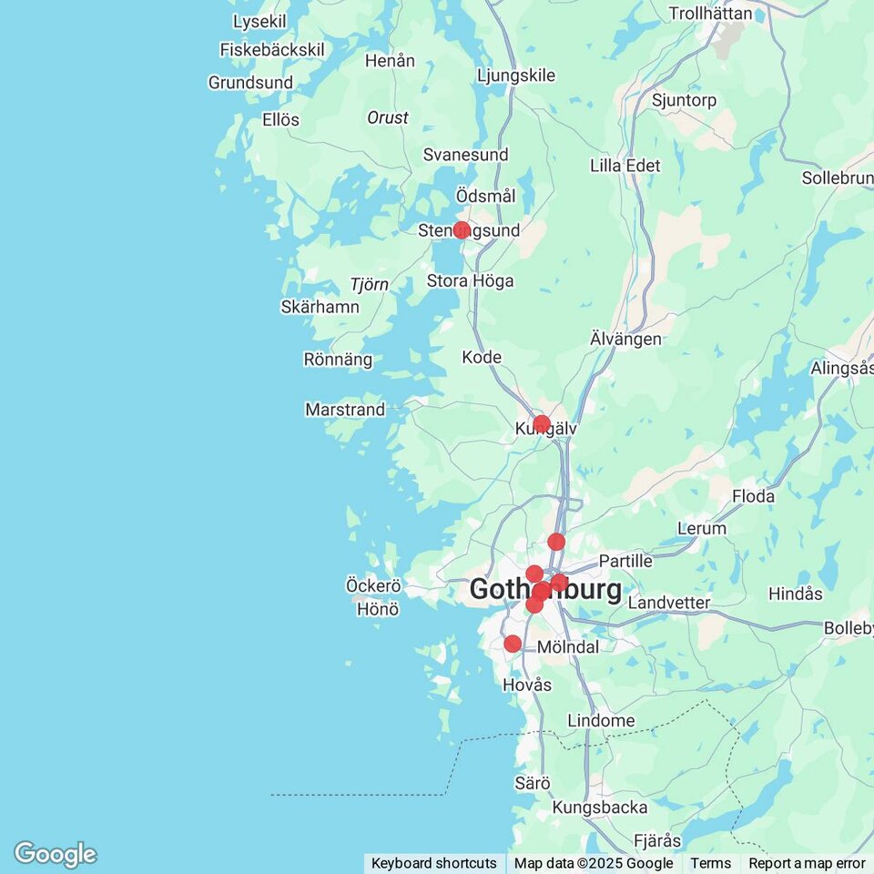 Butiker med rea-varor nära Klädesholmen, Bohuslän