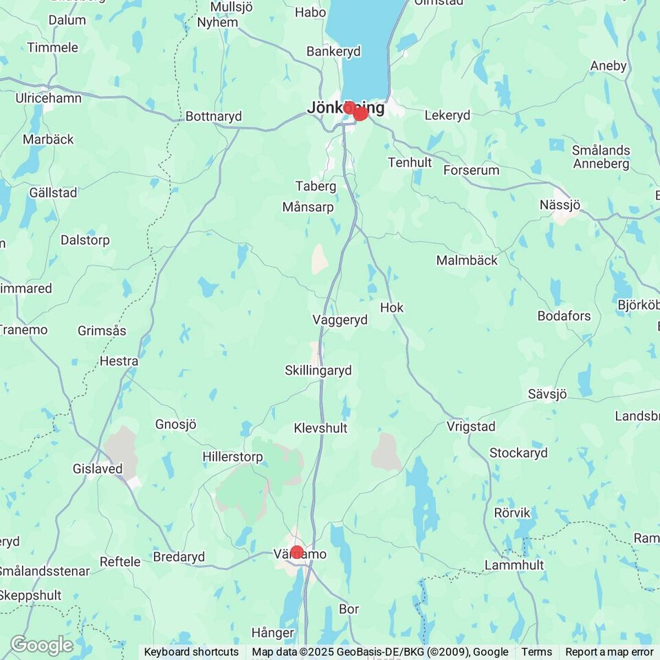 Butiker med rea-varor nära Klevshult, Småland