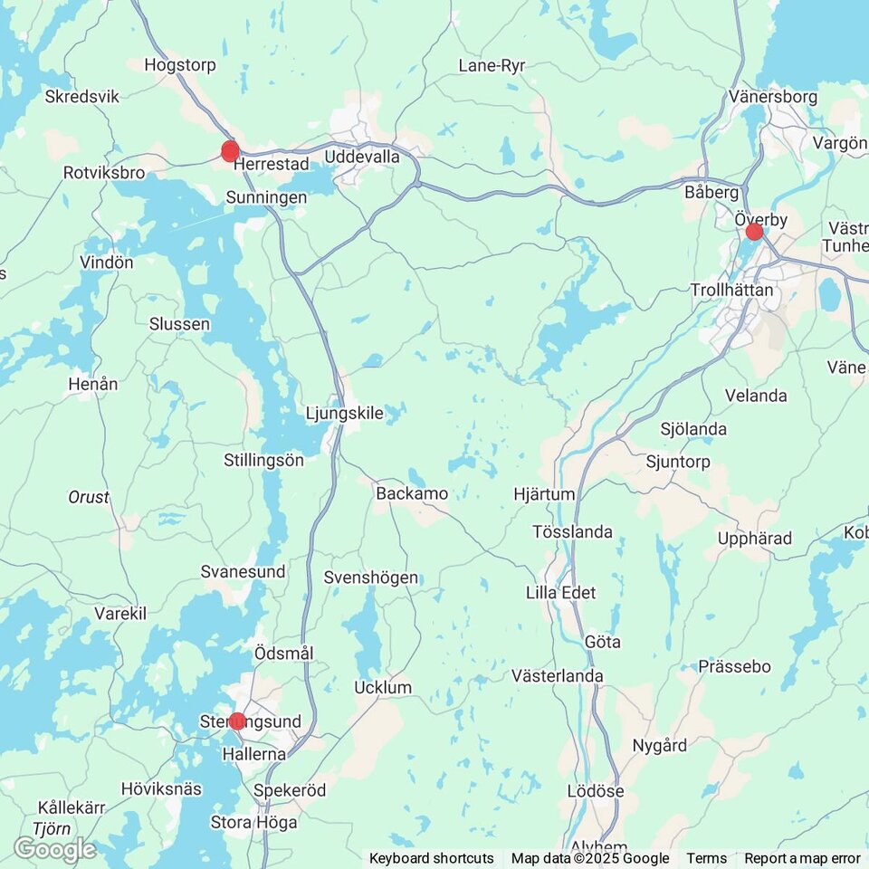 Butiker med rea-varor nära Kristevik och Sundsandvik, Bohuslän